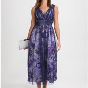Laura Fit and Flare Floral Tulle Dress - size 14
